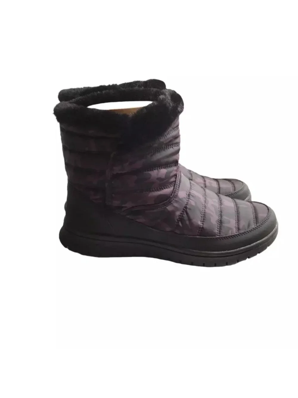 Ryke Womens Quilted Suzy Boot Camouflage Printed Lined Black Size 8M US New
